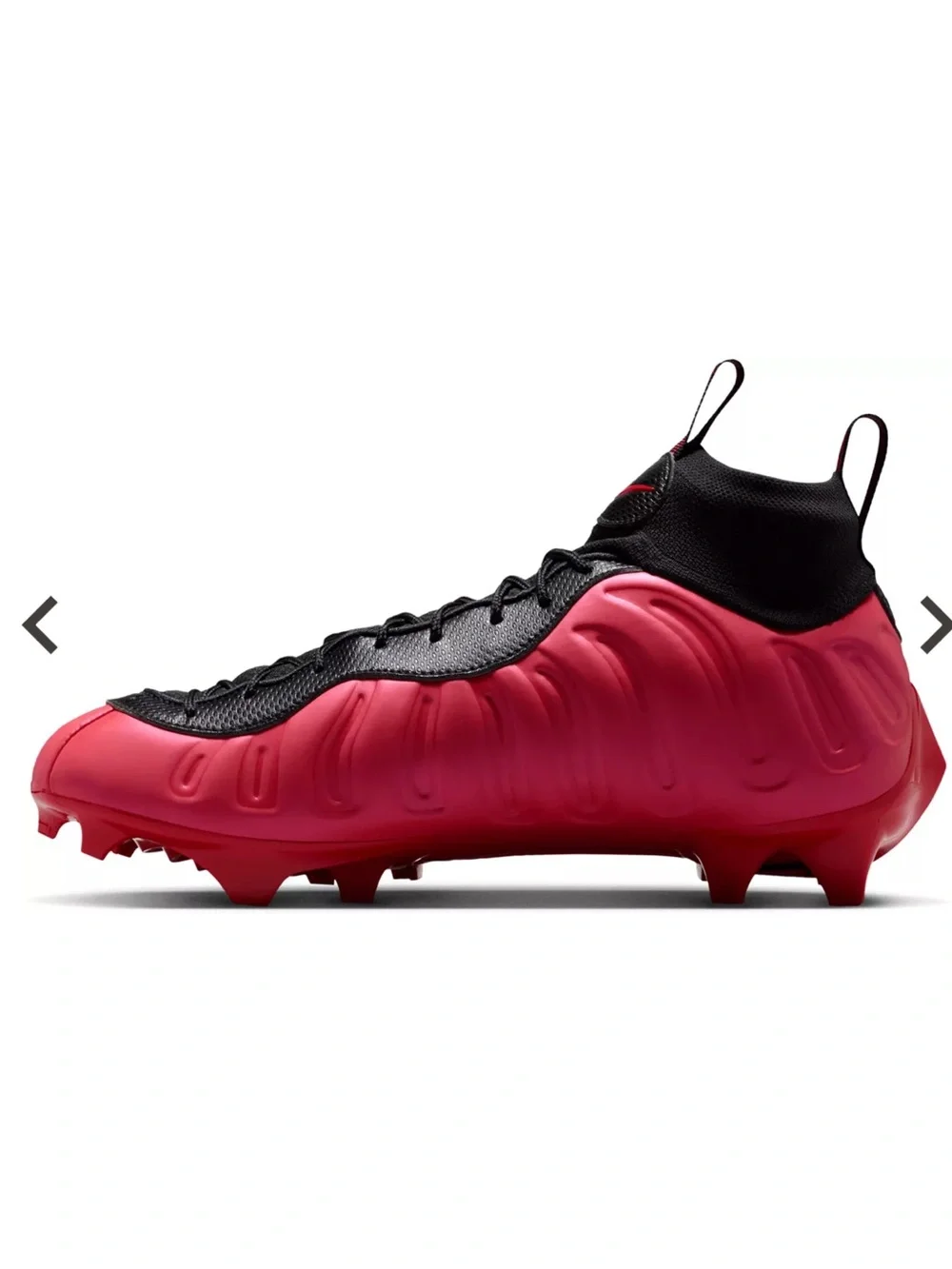 Nike Men’s red and Black Football Cleats with Silver Swoosh Nike Vaporposite